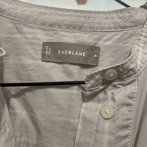 Everlane Soft Gray Striped Shirt